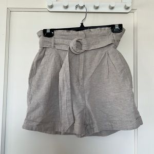 Beige Dynamite Paper Bag Shorts